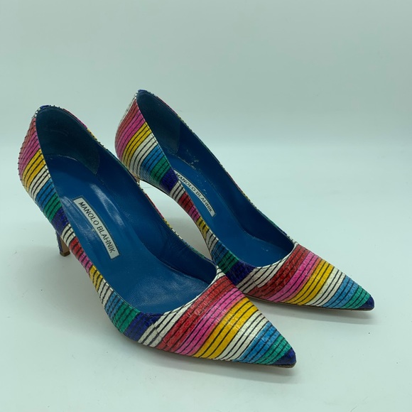 Manolo Blahnik Rainbow Pumps - Picture 1 of 4